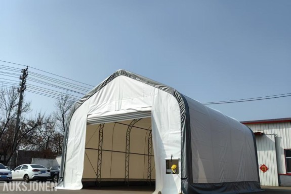 2026 LAGERTELT 111,2 M2 STORT - MÅL 18,24x6,10x4,88M L/B/H - MEGET SOLID - DOBBLE STÅLRØR. 206016